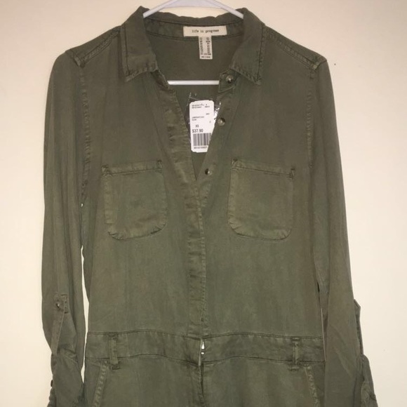 Forever21 Jumper/Romper Olive Green - Picture 2 of 4